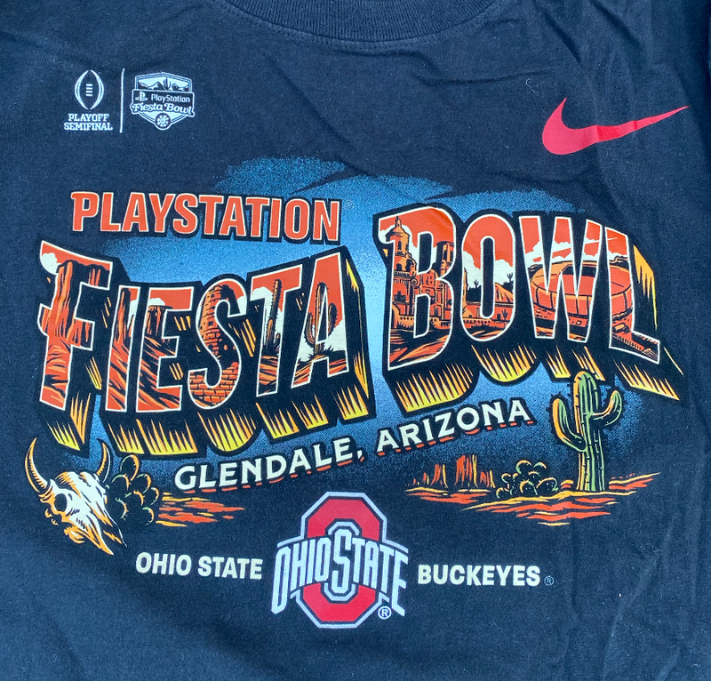 Cade Kacherski Ohio State Football Team Issued PlayStation Fiesta Bowl T-Shirt (Size XL)