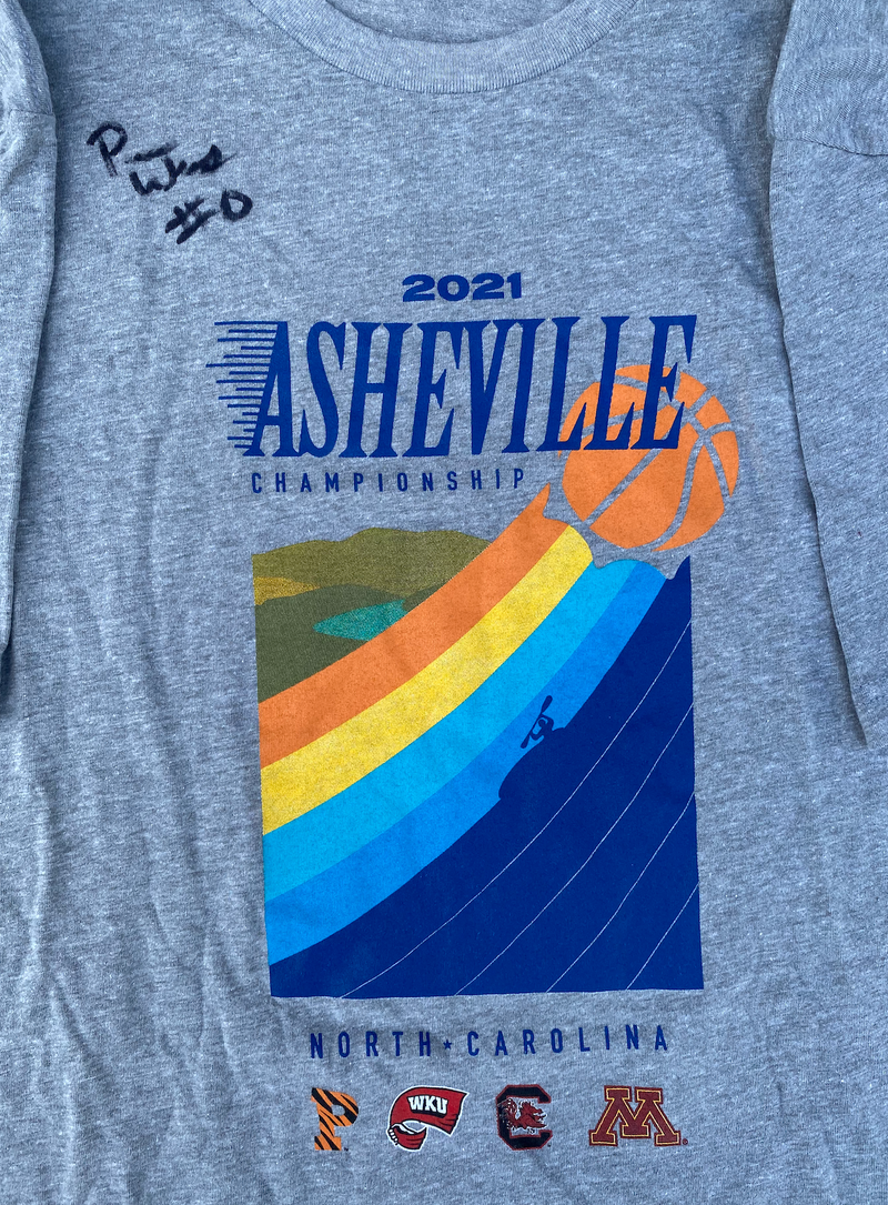 Payton Willis Minnesota Basketball Signed Asheville 2021 Tournament T-Shirt (Size L)
