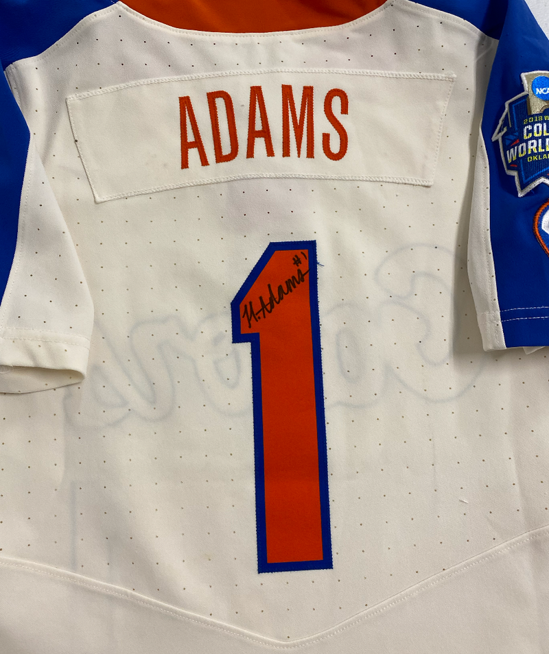 Hannah Adams Florida Softball SIGNED 2018 College World Series GAME WORN Jersey (Size M)