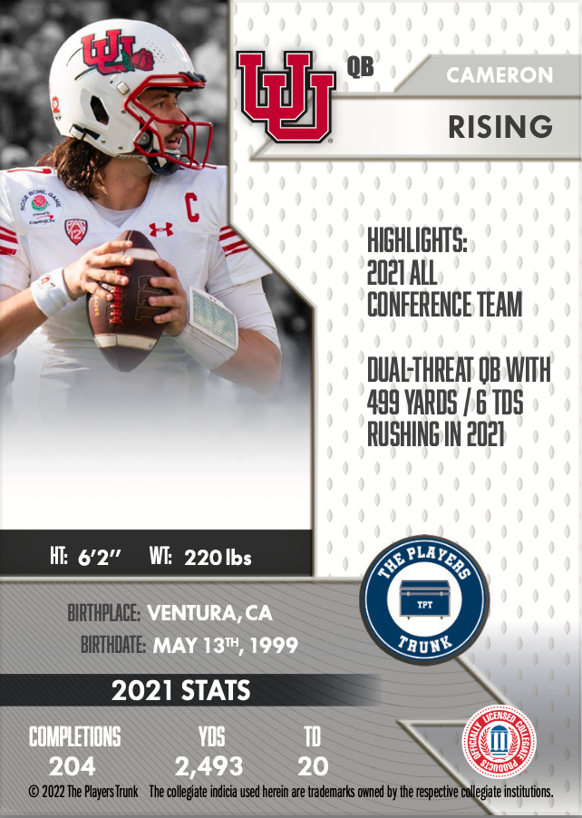 Cameron Rising SIGNED Limited Silver Variation 1st Edition 2022 Trading Card (