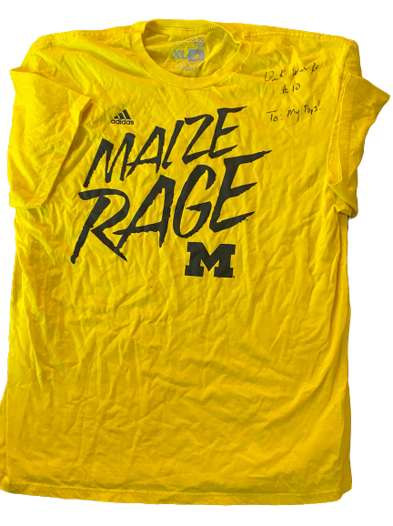 Derrick Walton Jr. Michigan Signed Maize Raige T-Shirt