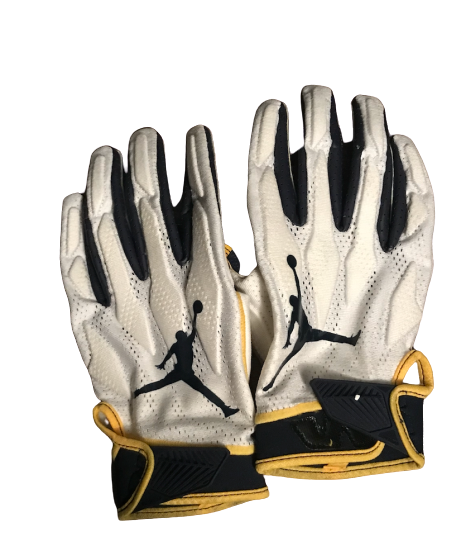 Nolan Ulizio Michigan Team Exclusive Jordan Football Gloves (Size XXXL)