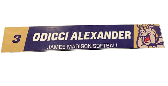 Odicci Alexander James Madison Softball Locker Room Name Plate