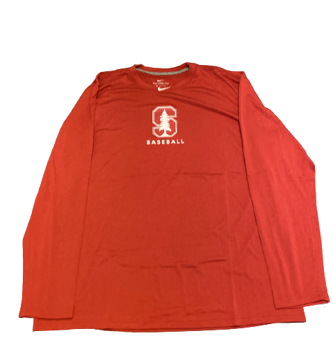 Brendan Beck Stanford Baseball Team Exclusive Long Sleeve Workout Shirt (Size XL)