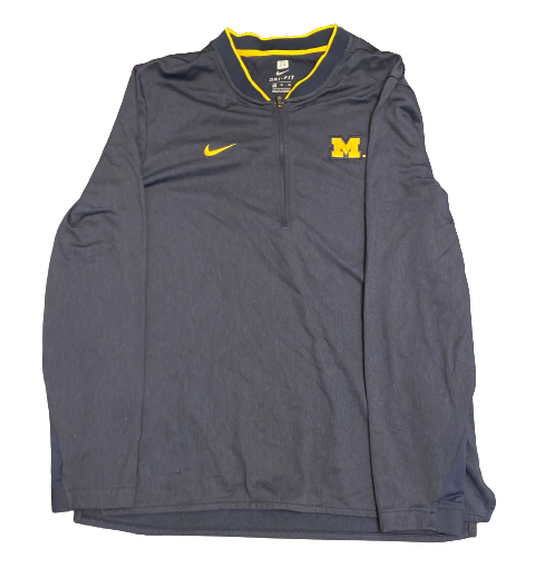 Blake Beers Michigan Baseball Team Issued Quarter-Zip Pullover (Size XL)