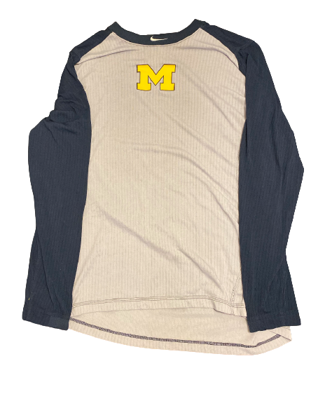 Blake Beers Michigan Baseball Team Issued Nike Compression Workout Shirt (Size XL)