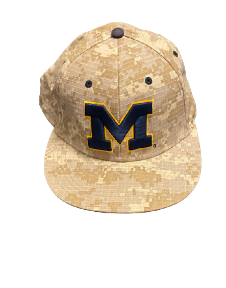 Blake Beers Michigan Baseball Team Exclusive Camo Game Hat (Size L)