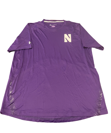 Jeffery Pooler Jr. Northwestern Football Team Issued Workout Shirt with Player Tag (Size XL)