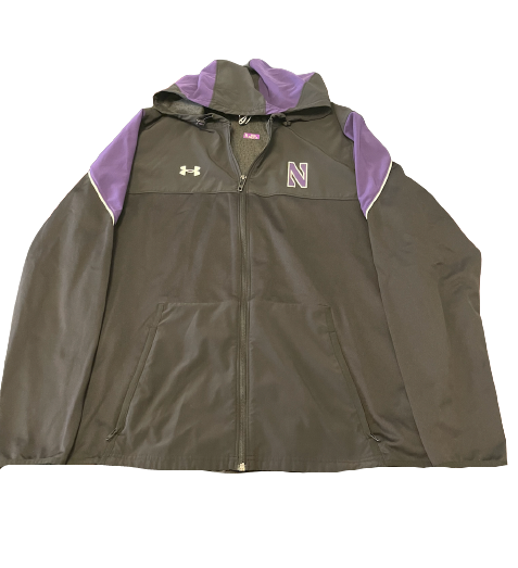 Jeffery Pooler Jr. Northwestern Football Team Issued Travel Jacket with Player Tag (Size XL)