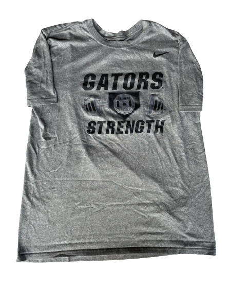 Kendyl Lindaman Florida Softball Player Exclusive "GATORS STRENGTH" Workout Shirt (Size L)