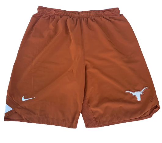 Ryan Bujcevski Texas Football Team Issued Workout Shorts with Player Tag (Size L)