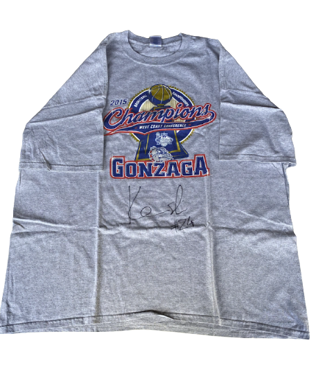 Przemek Karnowski Gonzaga Basketball SIGNED T-Shirt (Size 3XL)