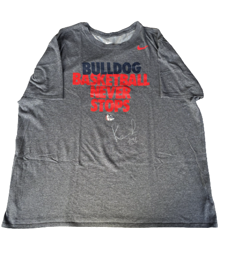 Przemek Karnowski Gonzaga Basketball SIGNED T-Shirt (Size 3XL)