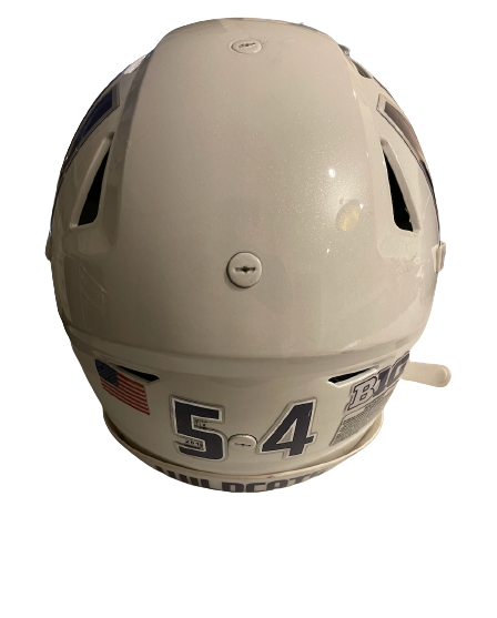 Jeremy Meiser Northwestern Football Game Worn White Helmet