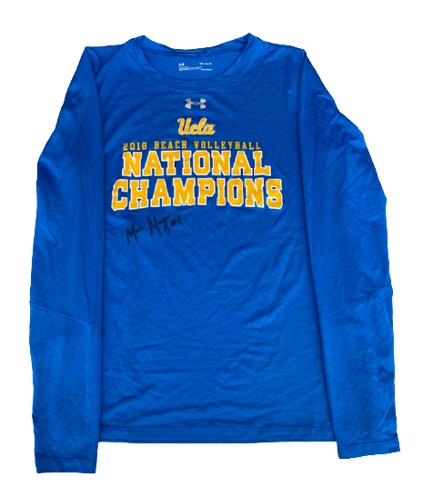 Mac May UCLA Beach Volleyball SIGNED 2018 National Champions Shirt (Size M)
