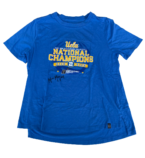 Mac May UCLA Beach Volleyball SIGNED Back-2-Back National Champions Shirt (Size XL)