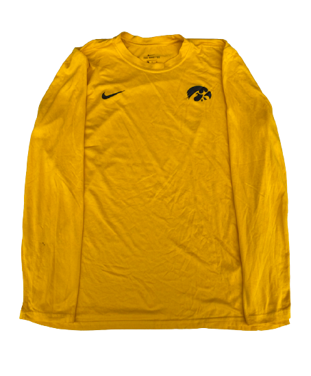 Deuce Hogan Iowa Football Team Issued Long Sleeve Shirt (Size XL)