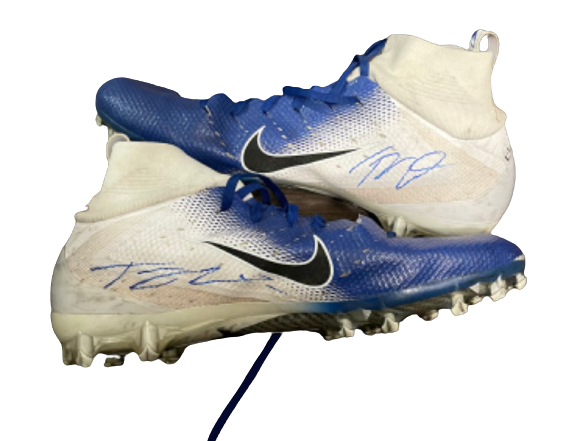 Terry Wilson Kentucky Football SIGNED Game Worn Cleats (CITRUS BOWL) - Photo Matched (Size 13.5)