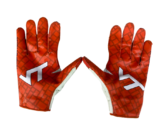 Jermaine Waller Virginia Tech Football Player Exclusive Gloves (Size XL)