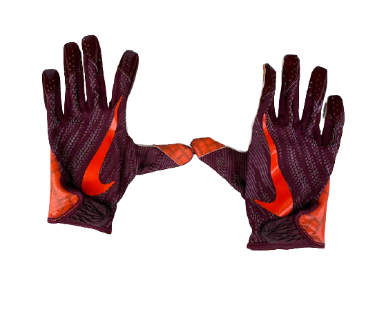 Jermaine Waller Virginia Tech Football Player Exclusive Gloves (Size L)