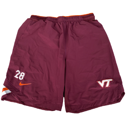 Jermaine Waller Virginia Tech Football Exclusive Shorts with Number (Size L)