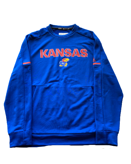 Liam Jones Kansas Football Team Issued Crewneck Pullover (Size M)