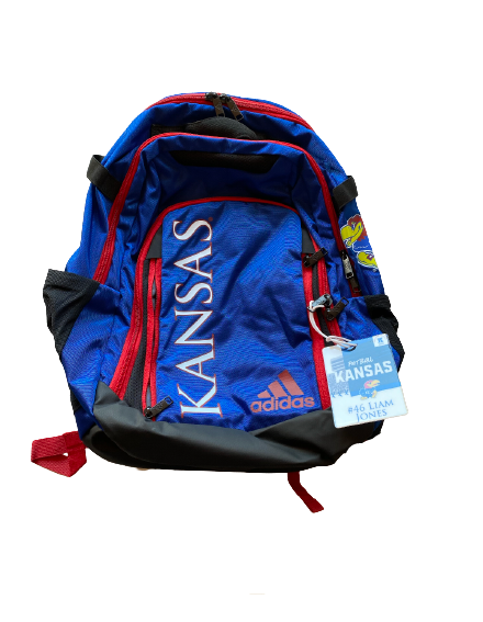 Liam Jones Kansas Football Team Issued Backpack with Travel Tag