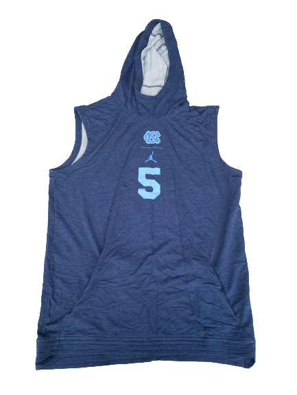 Patrice Rene North Carolina Football Team Exclusive Pre-Game Sleeveless Warm-Up Hoodie with Number (Size L)
