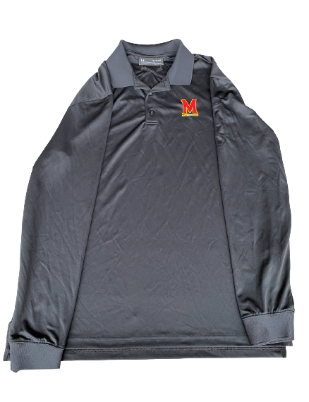 Chigoziem Okonkwo Maryland Football Team Issued Long Sleeve Polo Shirt (Size XL)