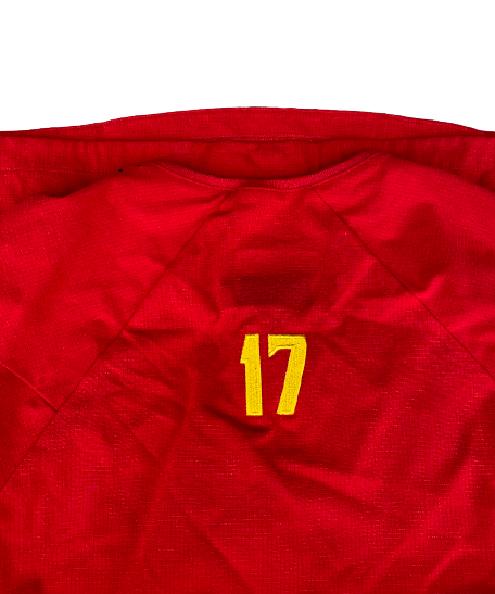 Chigoziem Okonkwo Maryland Football Exclusive Quarter-Zip Pullover with Number on Back (Size L)