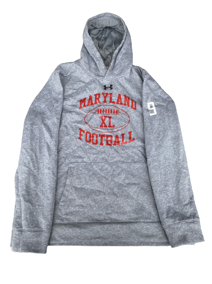 Chigoziem Okonkwo Maryland Football Team Exclusive Sweatshirt with Number on Sleeve (Size XL)