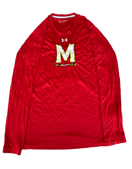 Chigoziem Okonkwo Maryland Football Team Issued Long Sleeve Workout Shirt (Size XLT)
