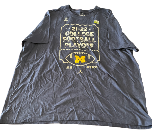 Donovan Jeter Michigan Football Team Issued College Football Playoff T-Shirt (Size 3XL)