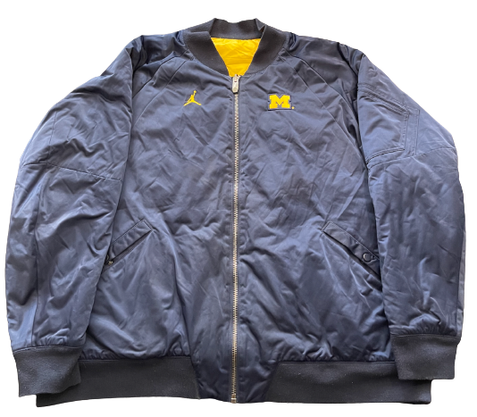 Donovan Jeter Michigan Football Exclusive Reversible Bomber Jacket with Player Tag (Size 3XL)
