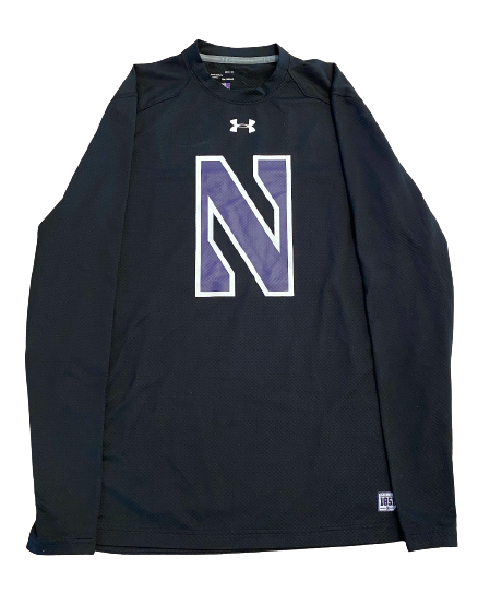 Kyric McGowan Northwestern Football Team Issued Long Sleeve Shirt with Player Tag (Size M)