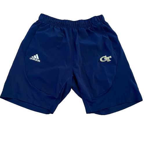 Kyric McGowan Georgia Tech Football Team Issued Workout Shorts (Size L)