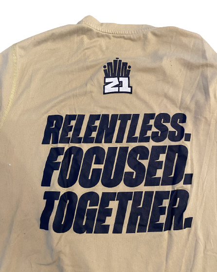 Kyric McGowan Georgia Tech Football Player Exclusive "RELENTLESS FOCUSED TOGETHER" Practice Shirt (Size LT)