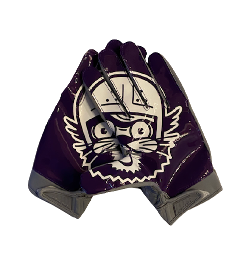 Kyric McGowan Northwestern Football Player Exclusive 150th Anniversary Gloves (Size L)