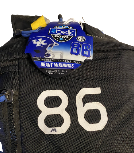 Grant McKinniss Kentucky Football Exclusive Backpack with Number & Player Tag