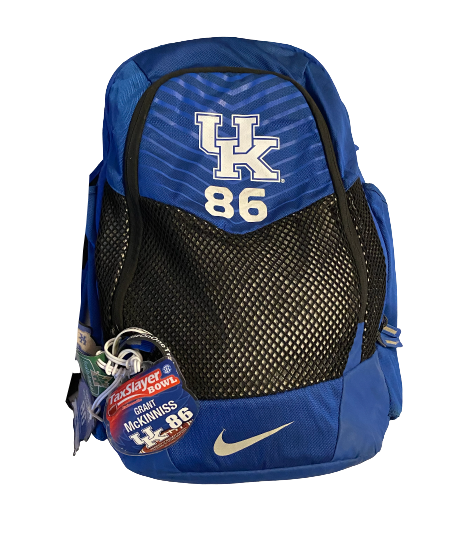 Grant McKinniss Kentucky Football Exclusive Backpack with Number & Player Tags