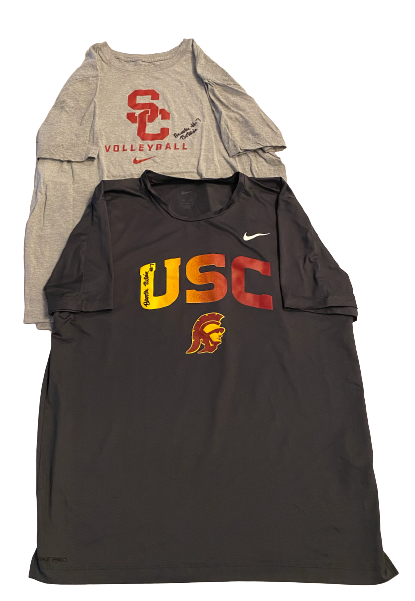 Brooke Botkin USC Volleyball SIGNED Team Issued Workout Shirt (Size L)