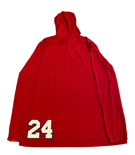 Patrice Rene Rutgers Football Player Exclusive Warm-Up Performance Hoodie with Number (Size XL)