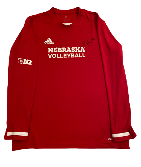 Lexi Sun Nebraska Volleyball SIGNED Pre-Game Long Sleeve Warm-Up Shirt (Size L)