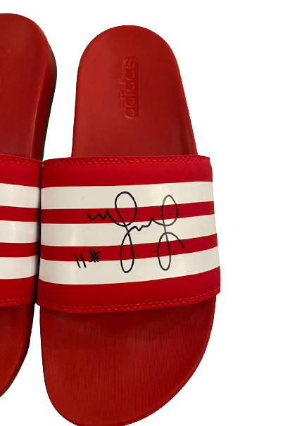 Lexi Sun Nebraska Volleyball SIGNED Team Issued Adidas Slides