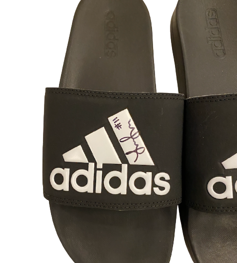Lexi Sun Nebraska Volleyball SIGNED Team Issued Adidas Slides (Size 9)