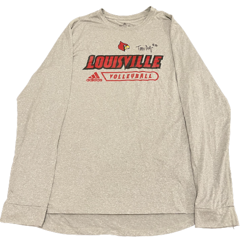 Tori Dilfer Louisville Volleyball SIGNED Exclusive Long Sleeve Practice Shirt (Size LT)