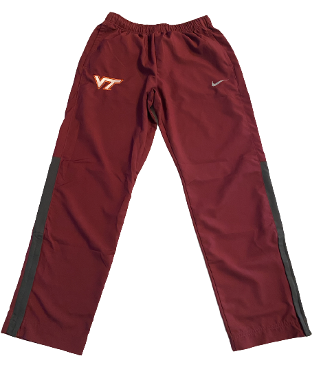 John Parker Romo Virginia Tech Football Team Issued Travel Sweatpants with Player Tag (Size L)