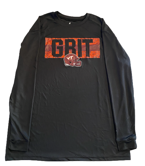 John Parker Romo Virginia Tech Football Team Exclusive "GRIT" Long Sleeve Shirt (Size L)