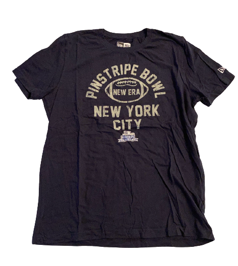 John Parker Romo Virginia Tech Football Exclusive Yankee Stadium Pinstripe Bowl T-Shirt (Size L)