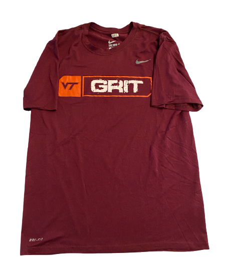 John Parker Romo Virginia Tech Football Team Exclusive "GRIT" Strength T-Shirt (Size L)